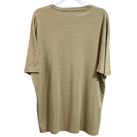 EUC, Claiborne Men’s Sz XXL Tan with Cream Trim V-Neck, Ribbed Short Sleeve Polo - Picture 4 of 9